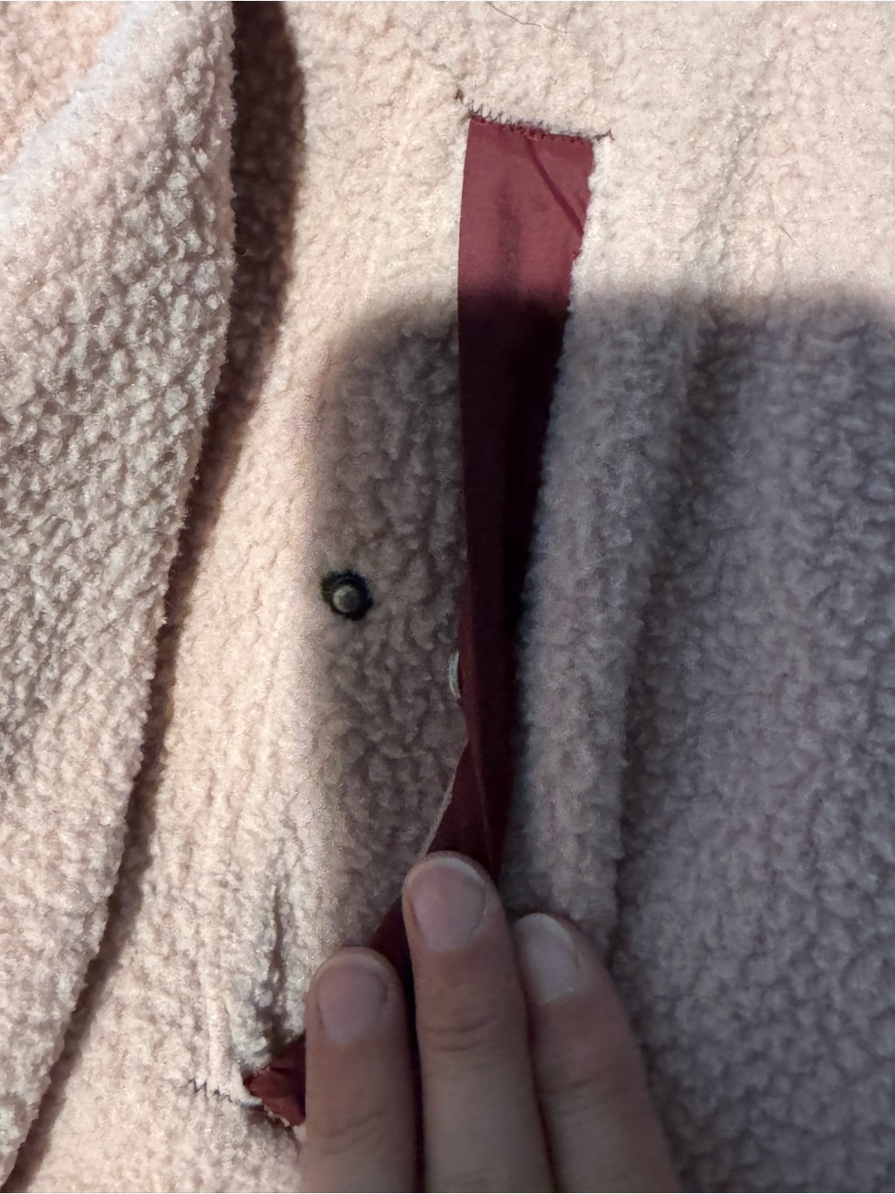 Columbia Pink Teddy Fleece Jacket with Burgundy Trim - Picture 5 of 6